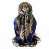 90cm Faux Silk Satin Square Scarf – Leopard Print Silk Scarf for Women, New Style Headscarf and Shawl