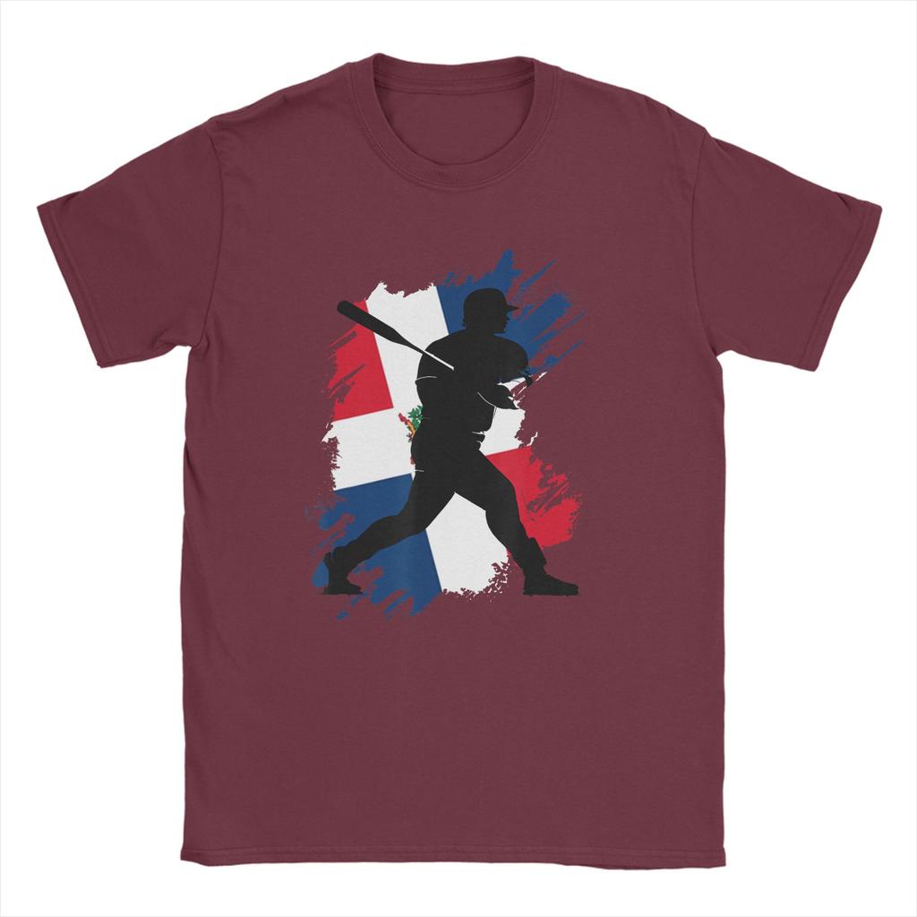 Unisex Dominican Republic Flag Baseball Player Tops Funny Short Sleeve Crew Neck Tee Shirt New Arrival TShirts