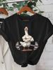 Womens Casual Graphic TShirt Funny Muscular Duck Lifting Weights Design Summer Short Sleeved Harajuku Streetwear Tops Tees