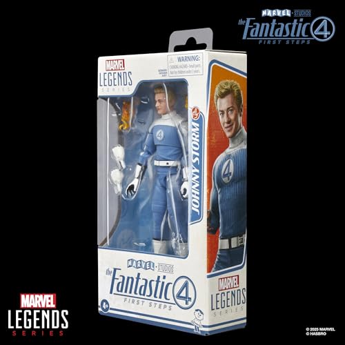 Marvel Legends Series Johnny Storm Fantastic Four: The First Steps Movie Collectible 6-Inch Action Figure Toy