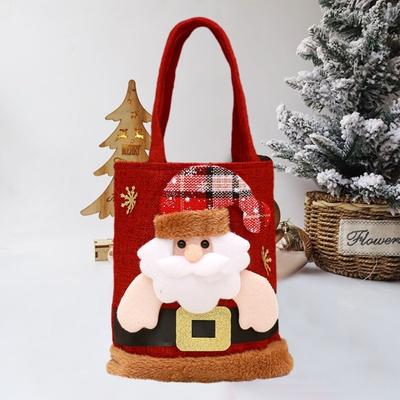 Weihnachtshandtasche Cartoon Weihnachtsmann Schneemann Elch Geschenktasche Große Kapazität Hohe Tragfähigkeit Frohe Weihnachten Deko Kinder