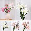 Double Layers Lily Artifiical Flowers 3 Heads Simulation Flowers Fake Plants  Home Decoration