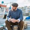 Geonjiulleunseu Shetland Wool Aran Pocket Sweater - Grey