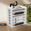 White PVC Desktop Paper Sorter 7 Shelves A4 Letter File Holder Waterproof Office Organizer