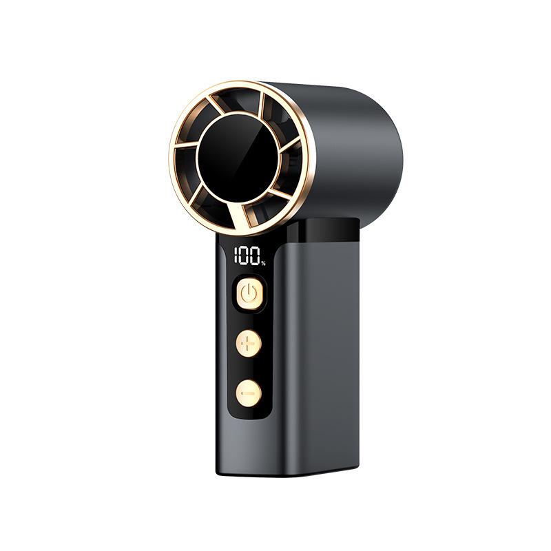 Rechargeable Portable Bladeless Mini Fan with Ice Cooling & Digital Display