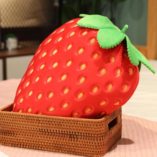 Strawberry Plush Toy Eco-friendly No Odor Easy To Clean Cute Cartoon Fruit Soft Stuffed Doll Pillow Cushion