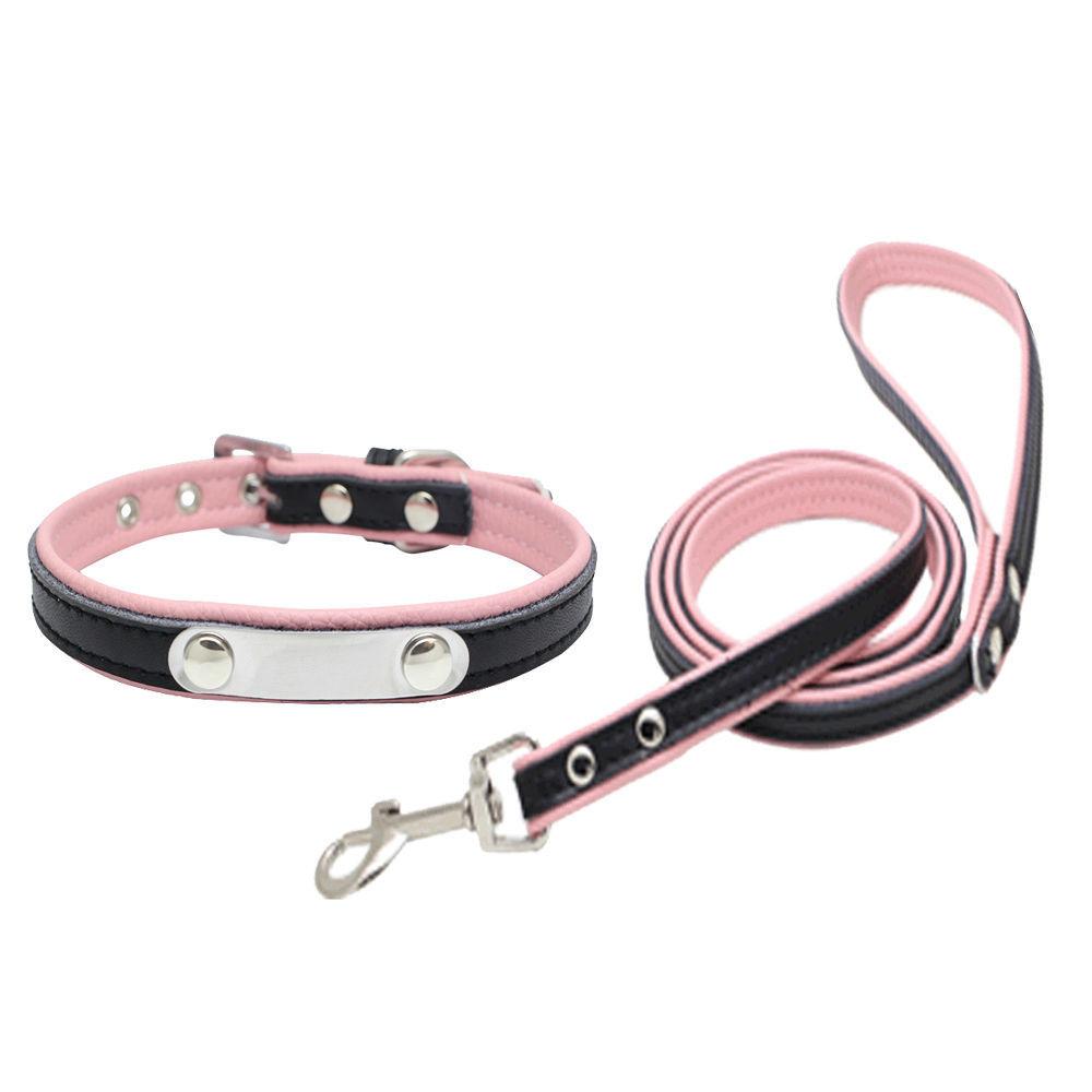 Stainless Steel Iron Lettering Pet Collar Leather Dog Chain Cat with Large  Medium and Small Dog Pet Supplies