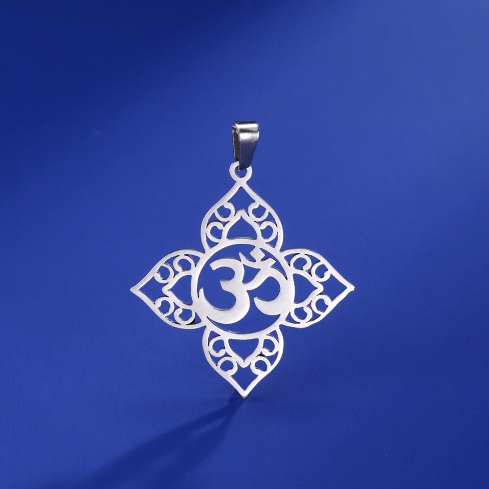 Dawapara Aum Om Ohm Pendant Sanskrit Symbol Yoga Spiritual Charms for Jewelry Making Stainless Steel Accessories