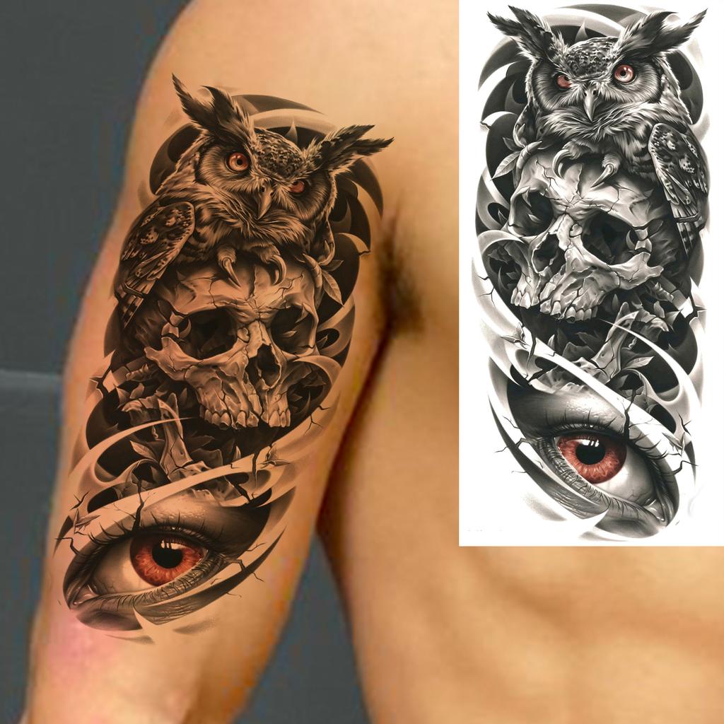 1 Sheet Bravery Tiger Temporary Tattoos For Men Adults Women Waterproof Fake Tattoo Sticker Disposable Washable Tatoo Decoration