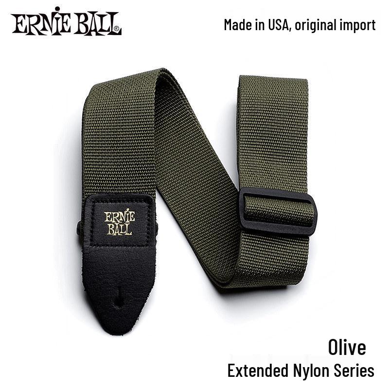 Ernie Ball Unisex Bakelite Guitar/Bass Strap - Extended Nylon Crossbody Shoulder Strap