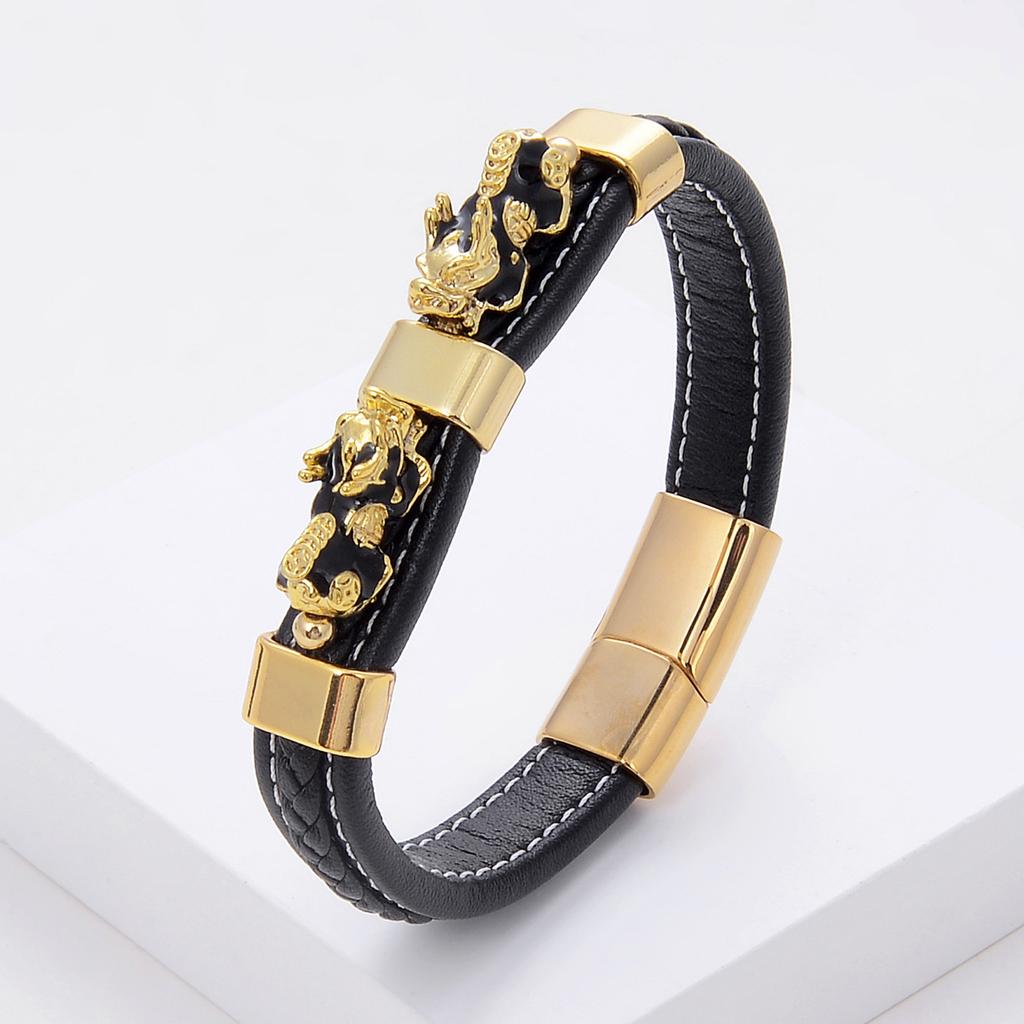 2026 Pibi Armband Retro Geflochtenes Lederseil Armband Magnetverschluss Armband Herrenschmuck