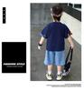 Boys' summer Nezha set, children's short-sleeved shorts, baby cartoon summer two-piece set, summer jeans, T-shirt