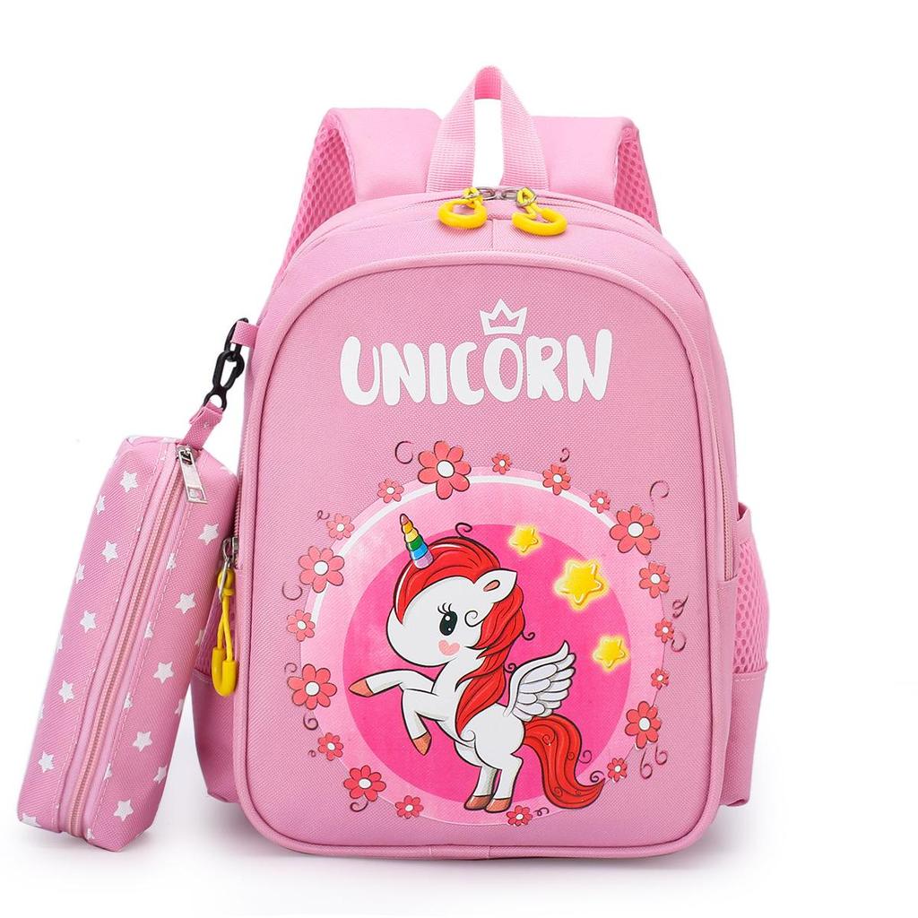 Kids' Cartoon Print Lightweight Backpack with Spine Protection - Ideal for Kindergarten To Elementary School