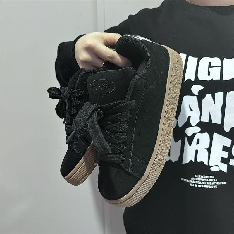 

Туфли-лодочки женские 2025 новые нишевые ретро черные на платформе легкие и удобные американская уличная фотография студенческий стиль женская обувь 43 чёрный