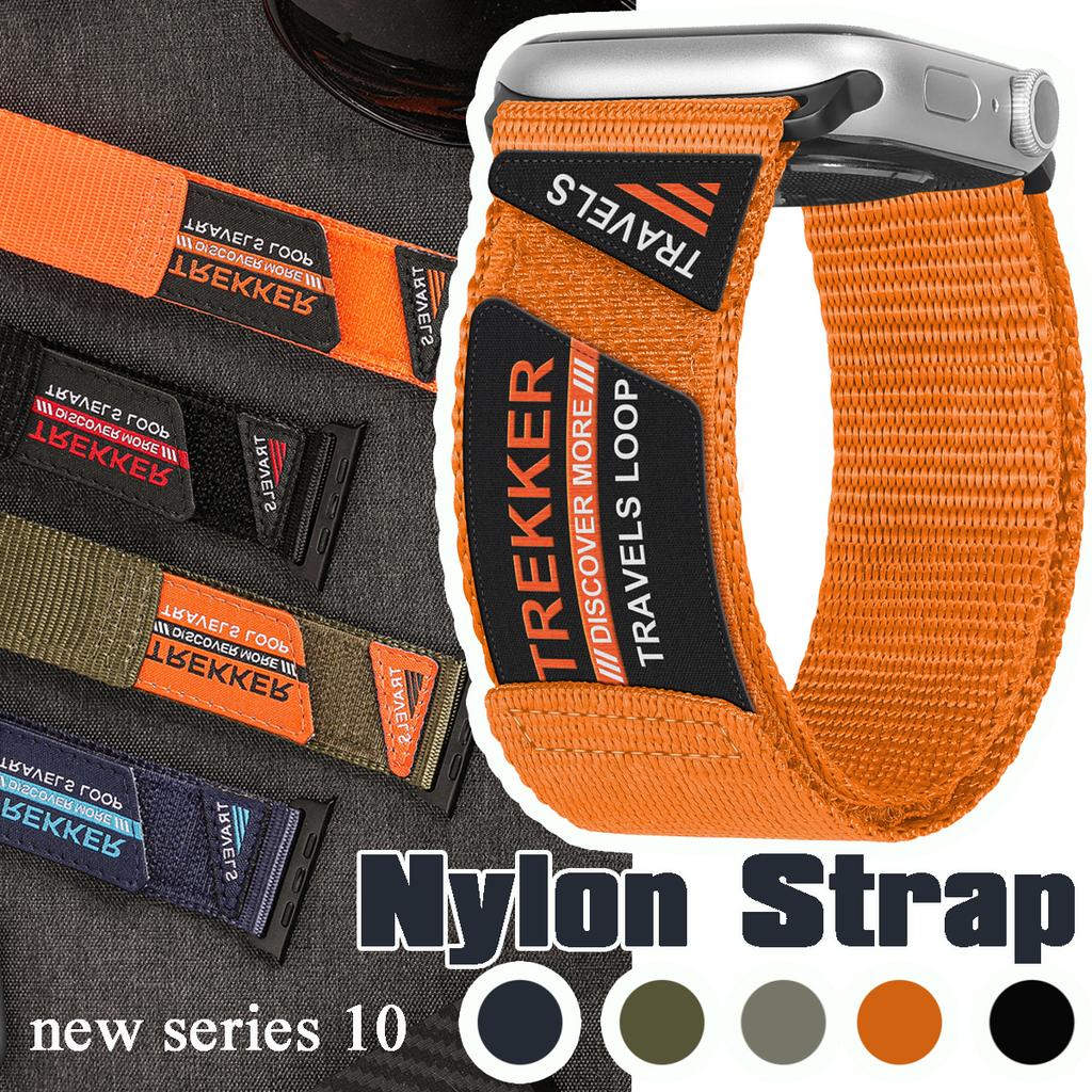 Trail Band for Apple Watch Series 10 46mm 42mm 9 8 7 41mm 45mm Nylon Sport Bracelet Strap for IWatch Ultra Ultra 2 49mm Se 6 5 4 3 2 1 44mm 38mm 40mm