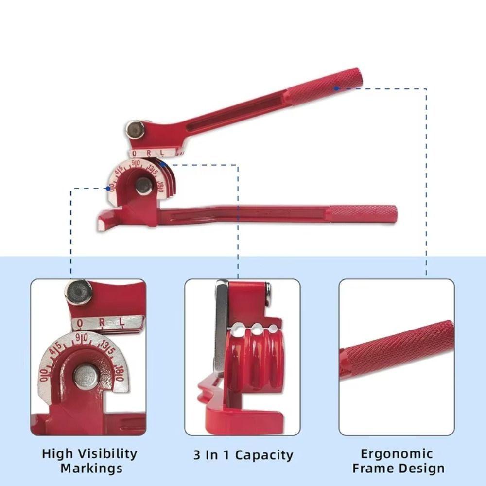 Heavy Duty Manual Bending Tool Brake Pipe Rolling Fuel Line Curving Plier  Brass Copper Tube Pipe
