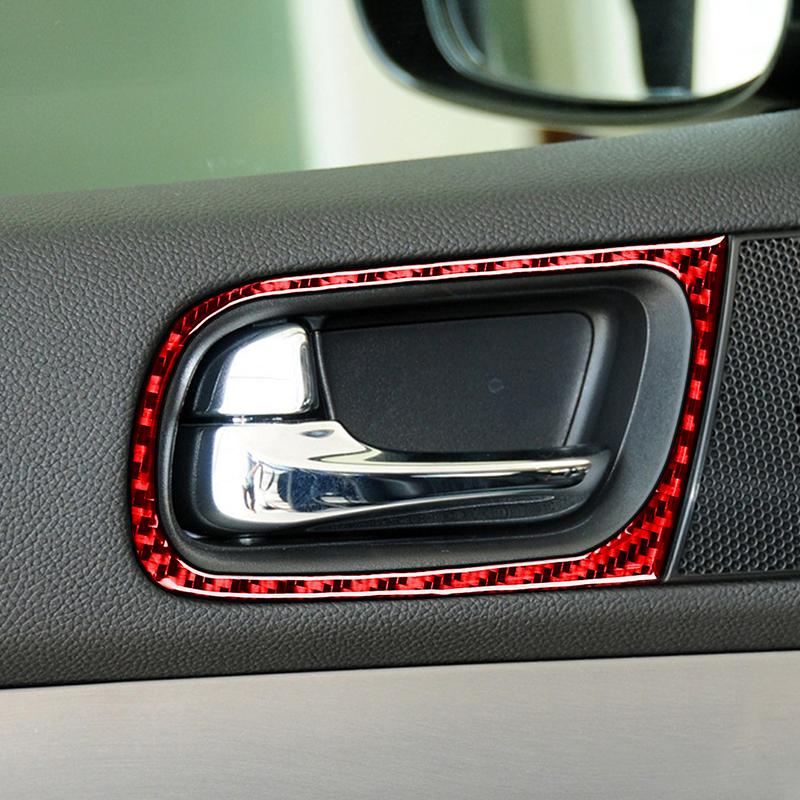 For Infiniti G37 07-13 Red Soft Carbon Fiber Air Conditioner Radio Window Lift Speaker Gear Trim Cover Car Interior