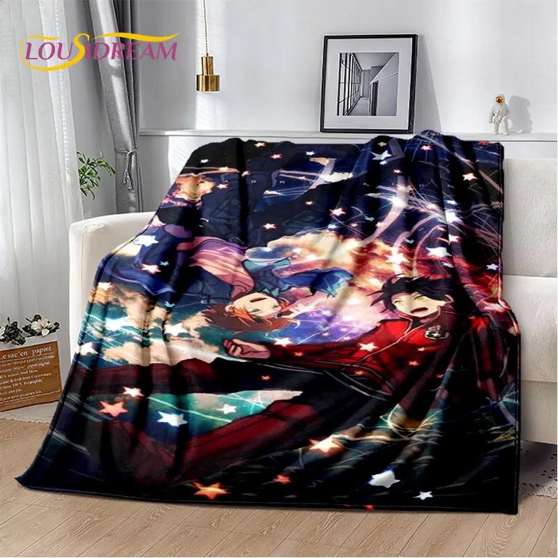 World Trigger Anime Kreskówka Miękki Pluszowy Koc, Koc Flanelowy Koc Narzuta na Salon Sypialnię Łóżko Sofa Piknik Cove Dzieci