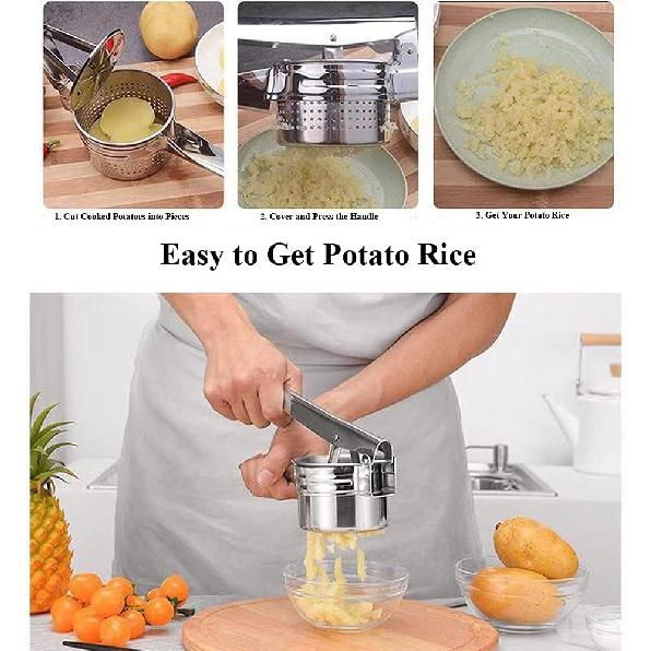 Stainless Steel Vegetable Squeezer, Upgrade Red Silicone Handle Metal Vegetable Water Squeezer for Squeezing Veggie Liquid