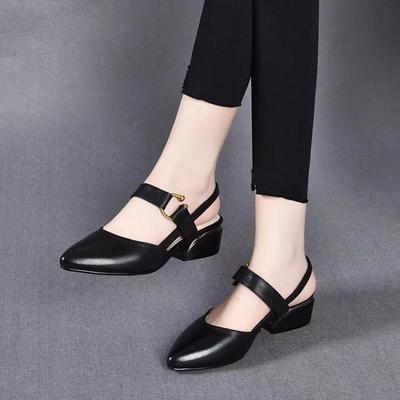 Damesschoenen vrouwen schattig puntige neus gespsluiting plus size vierkante hak schoenen dame mode kantoor carrière comfort hakken ba97
