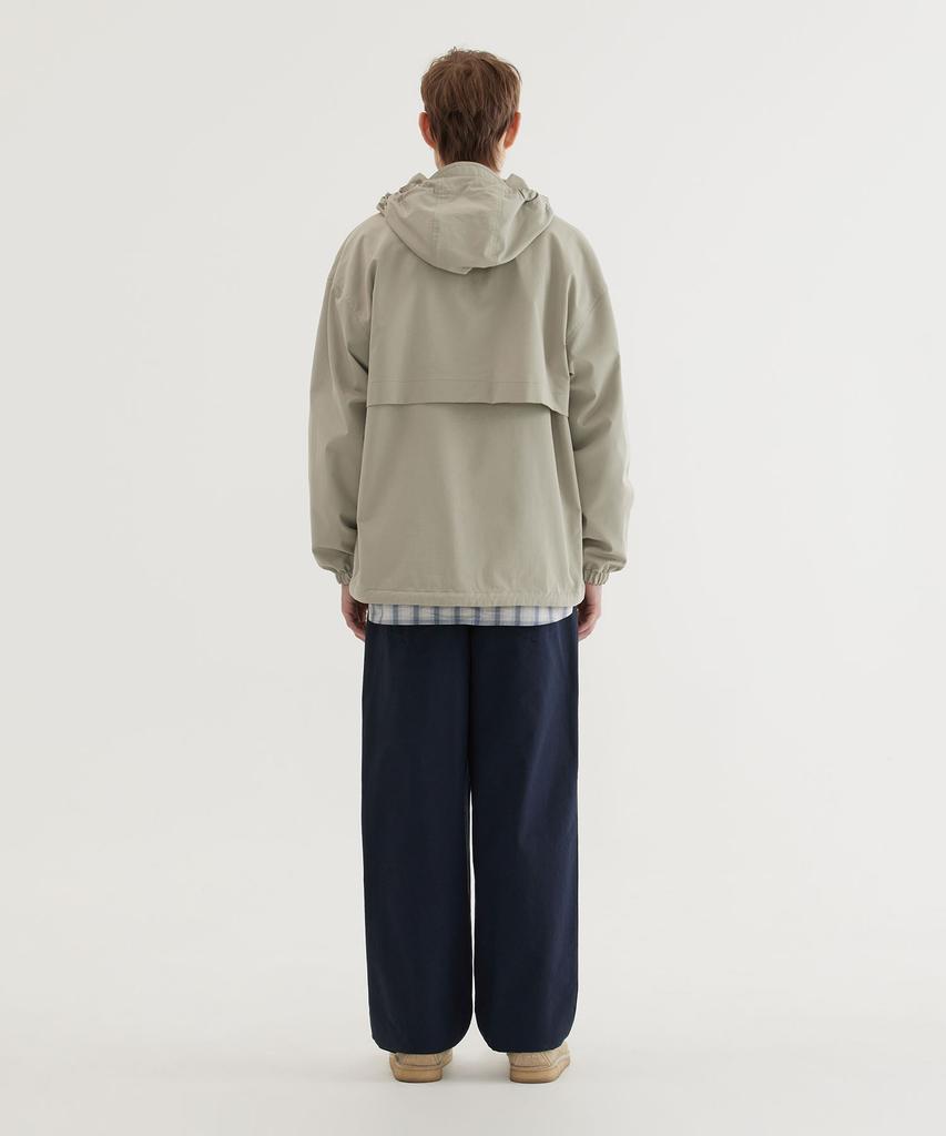 COVERNAT Semi-Wide Cotton Belted Pants Dark Navy