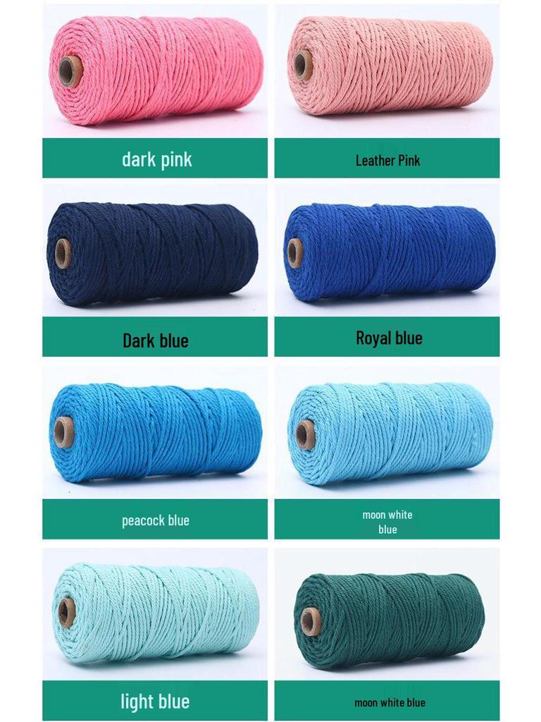 Multi-Spec Colored Cotton Rope (2-5mm) - DIY Weaving & Decorative Projects
