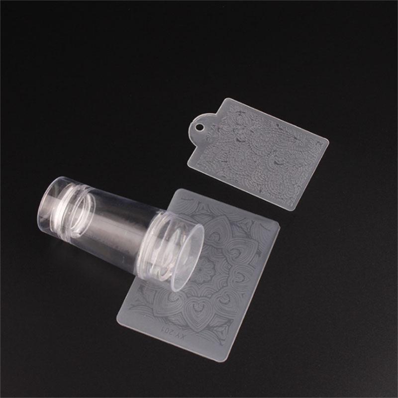 Clear Silicone Nail Stamper Transparent Visible Body French Tip Nails Art Stamping Tools for French Nail Manicure Art