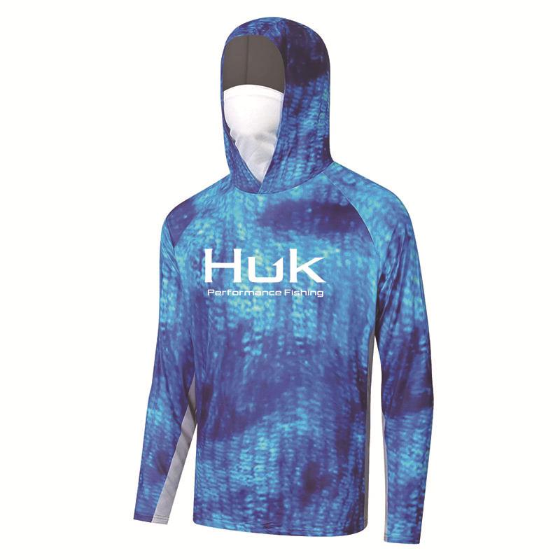 HUK Outdoor Camouflage Gradient Meeresangelköder Hoodie - Sonnenschutz Milchseide Bekleidung