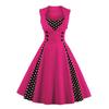 Women's Retro Gothic Red Polka Dot Swing Dress - 1950s Style
