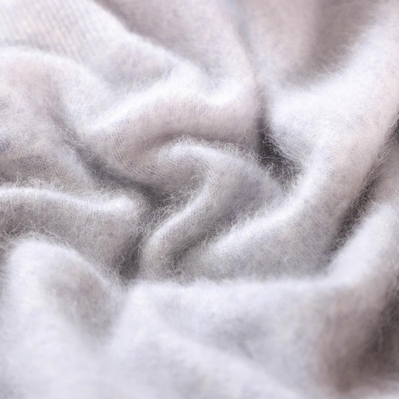 Damski sweter kaszmirowy kaszmir Qinghe 100% kaszmir puszysty ciepły modny szczotkowany