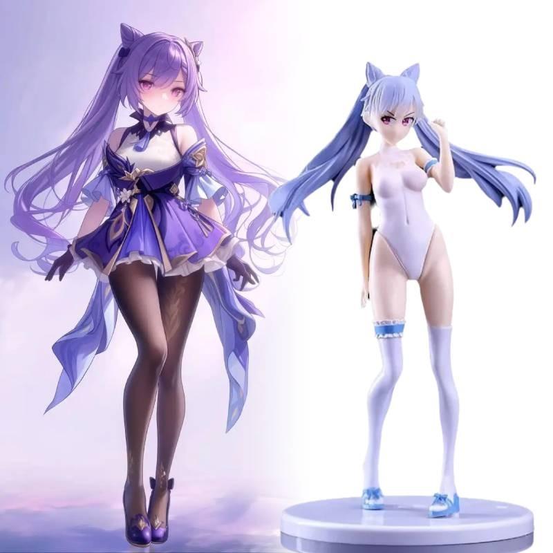 Impact Genshin Keqing Swimwear Figurine Game Cartoon Model Statuary Gift Toy
