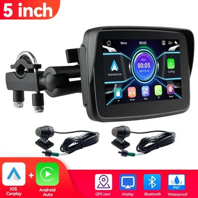 5palcový motocyklový bezdrátový Apple Carplay Android Auto přenosný navigační GPS displej IPX7 motocyklový vodotěsný displej