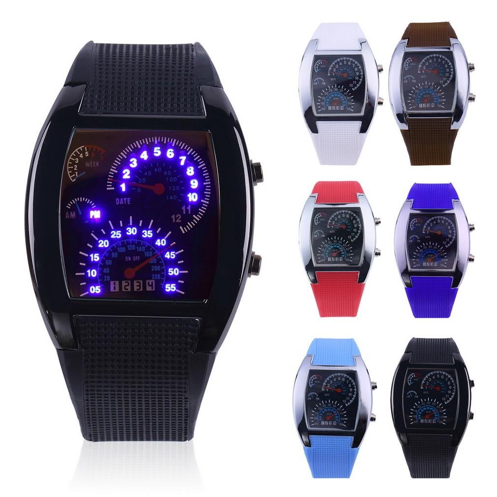 Letecké LED elektronické hodinky se svítícím ciferníkem pro muže, sportovní použití