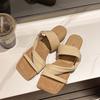 Niche design sense retro simple fashion versatile sandals women's summer 2025 new fashion Roman cool slippers