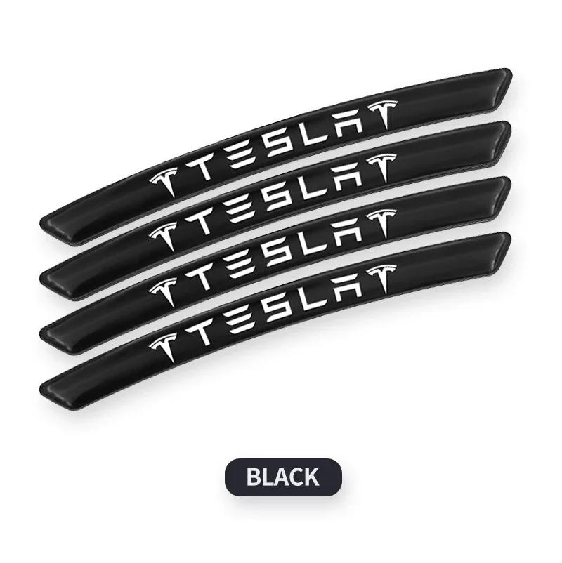 Car Sticker 2025 New Tesla Car Metal Alloy Emblem Wheel Hub Racing Decor Sticker Wheel Brow Decal Fusion Accessories For Tesla M