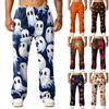 Herren Locker geschnittene Jogginghose mit Taschen Halloween-Print Schweißhose für Freizeit und Training