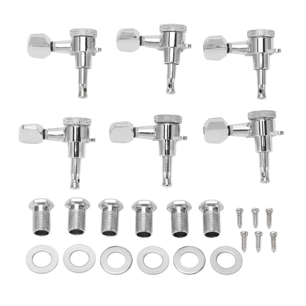 6PCS Silver Guitar Parts Metal Electric Guitar Parts Upgrade Tuning Pegs Electric Guitar
