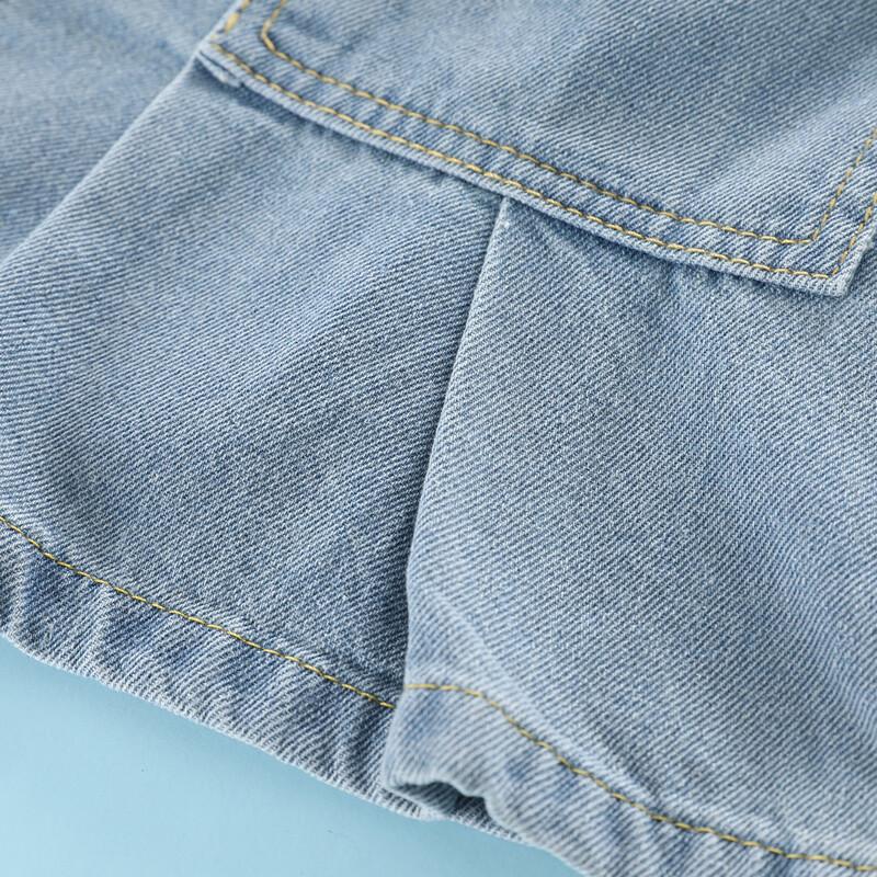 Montagut Girls' Denim Pleated Short Skirt