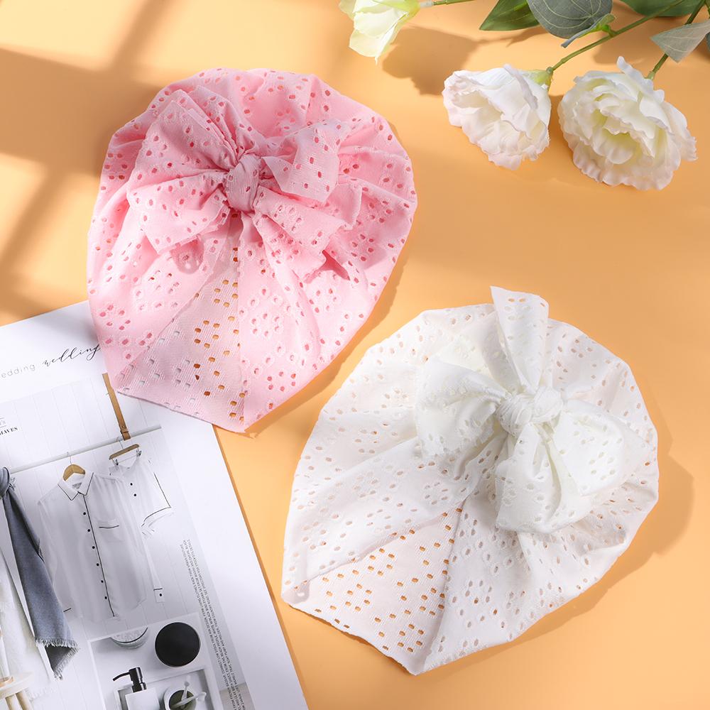 Girl Boy Summer Mesh Hat Baby Newborn Turban Headwrap Beanies Cap Baby Bonnet Cap Big Bowknot