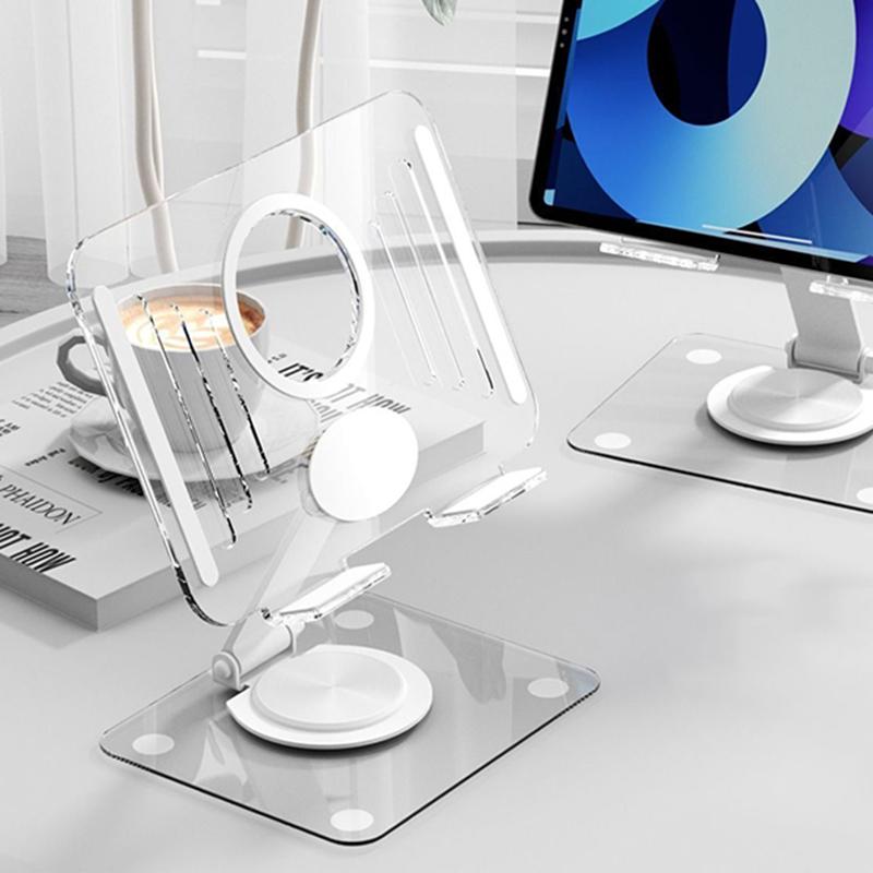 Rotatable Foldable Acrylic Phone Stand For Desk Tablet Holder Compatible With Smartphone