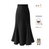 Women's Petite Midi Fishtail Wool Skirt - Spring/Autumn Bodycon
