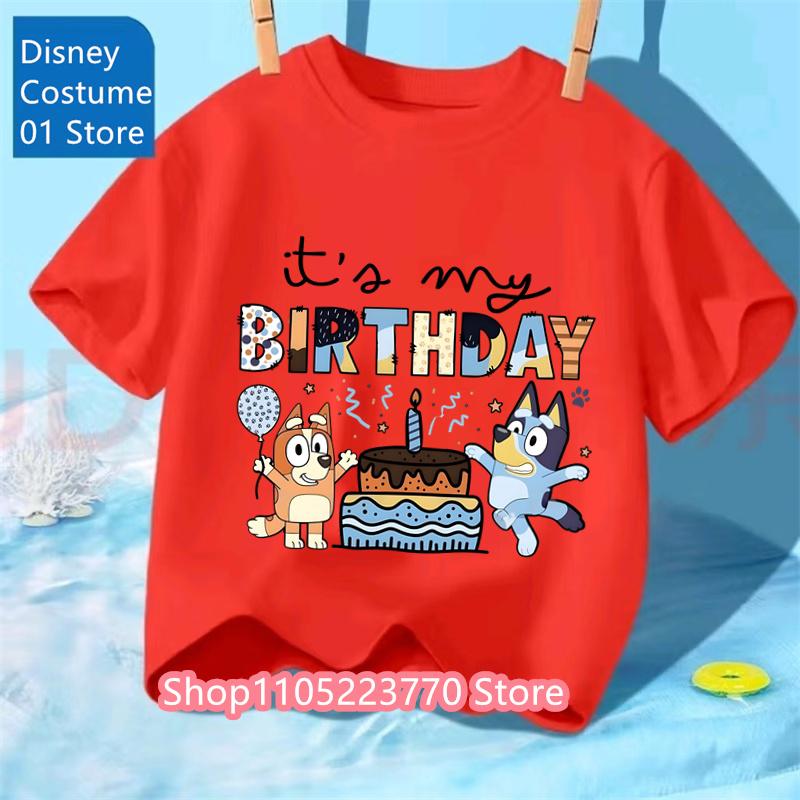 Unisex Toddler Bluey T-Shirt Fall Winter Short Sleeve Cute Cartoon Anime Print Soft Sweatshirt for Boys & Girls Casual Outfits