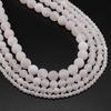 4 6 8 10 12 mm Natural Stone Frost Crab White Agates Round Spacer Loose Bead For Jewelry Making DIY Necklaces Bracelets Strand