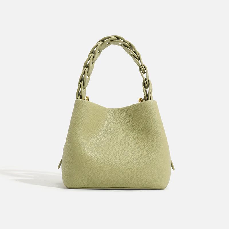 2025 New Niche High-end Vegetable Basket Fashionable Woven Bucket Bag Commuter Portable Single-shoulder Diagonal