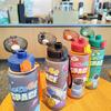 700ml Cartoon Spaceman Plastic Cup Water Bottle Portable Cute Straw Cup Leak-proof Drinking Jug Outdoor Sports & Fitness