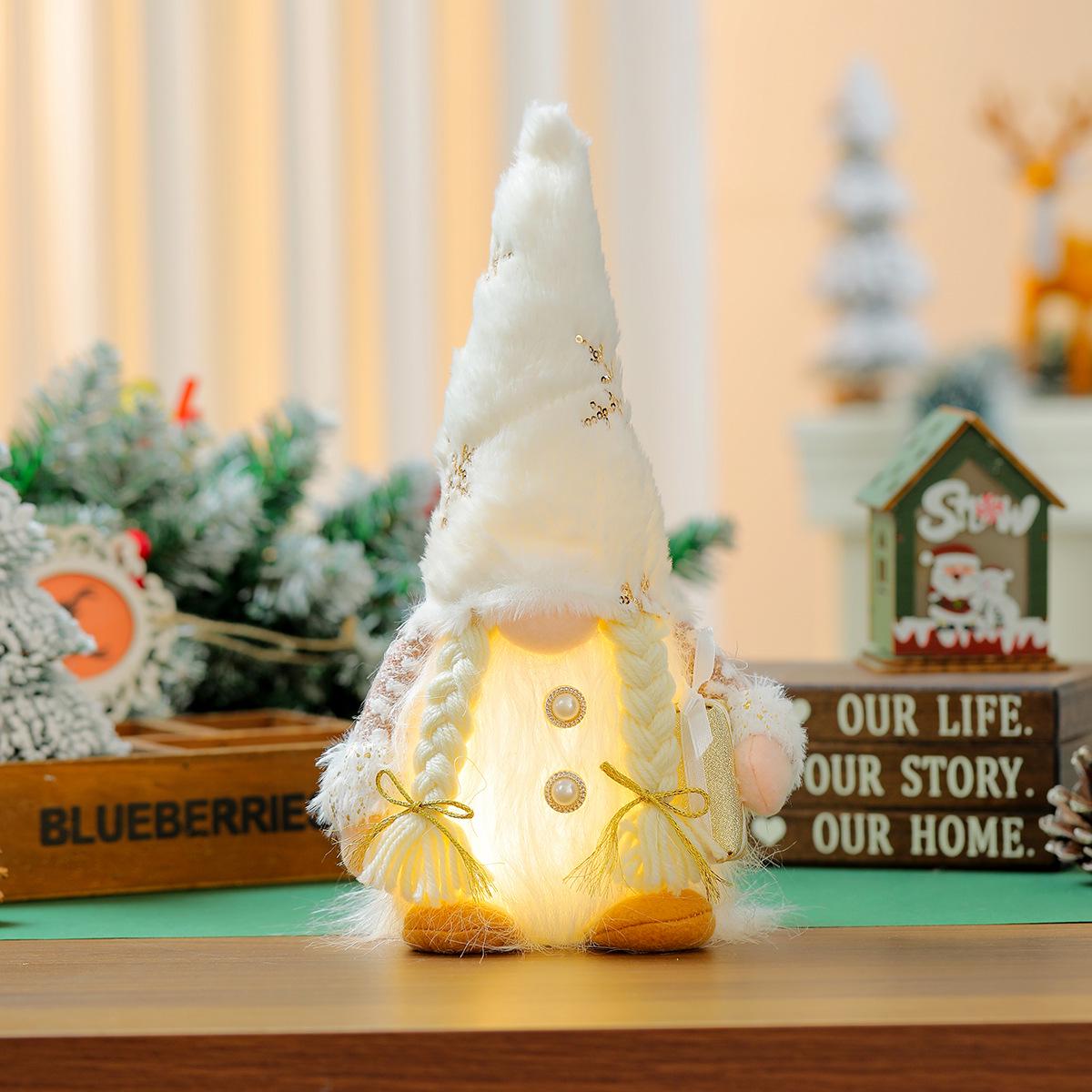 

New Christmas Luminous Plush Santa Claus Faceless Doll Ornament