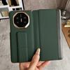 For Huawei Mate X6 and X5 Case Luxury Leather Dual Hinge Protection Finger Grip Strap Track Stand Case Cover