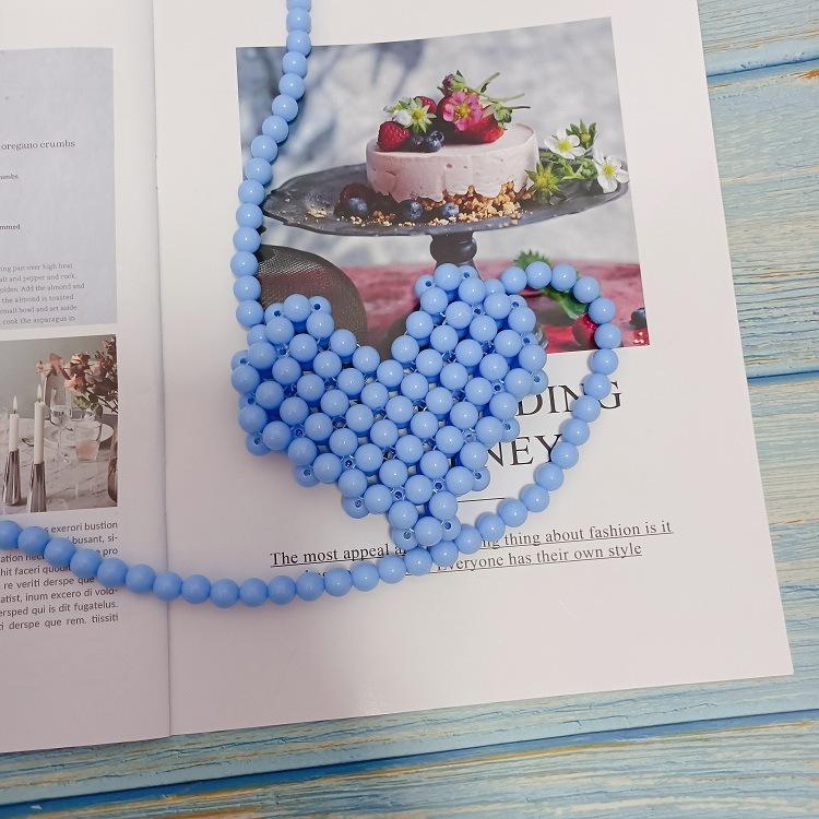 Mini Lipstick Handbags Pearl Women's Bag Crossbody Multicolor Love Shape Work Beads Women Spring and Summer All-match Fashion