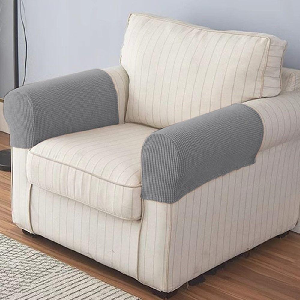 1Pair Stretch Sofa Armrest Cover Anti-slip Elastic Sofa Cover Jacquard Dust-proof Couch Arm Protector for Home Furniture Decor