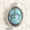 DIY Vintage Sun Oval Charm Stainless Steel Pendants For Jewelry Making Supplies Turquoise Charm Necklace Earrings Decor Findings